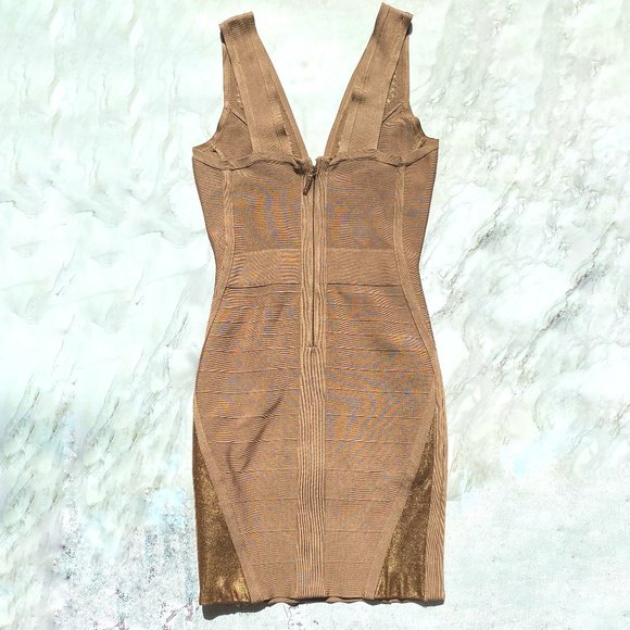 Marciano Los Angeles Women's Brown Sleeveless Back Zipper Midi Dress Size Small - Picture 2 of 8